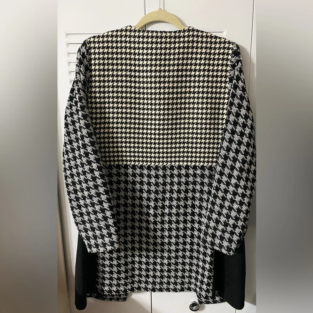 Chico’s Houndstooth Blazer, Jacket, Shacket, Coat, Plaid, Sz M, 8/10, Chico’s 1 - Picture 11 of 13